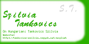 szilvia tankovics business card